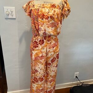 Free People Floral Print Jumpsuit Size S